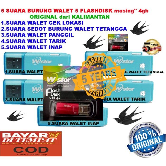 SUARA BURUNG WALET KALIMANTAN 5 FLASHDISK masing masing 4gb - paket FULLSET