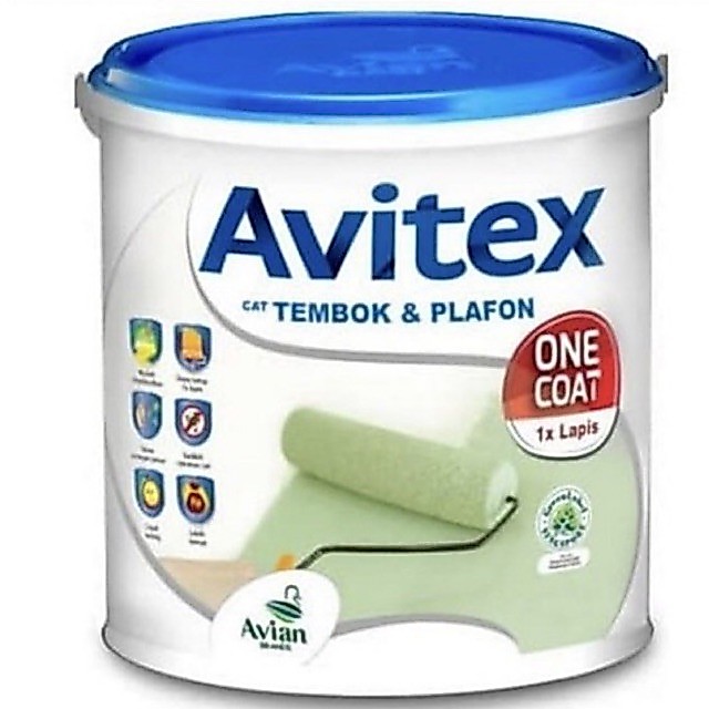 Cat Tembok dan Plafon Avitex One Coat 4,5kg - Super White