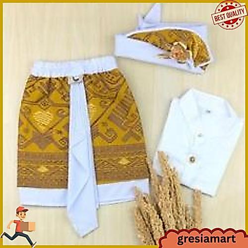 Setelan Baju Adat Bali Anak Laki | Set Umur 3-9 Thn Bulanan | Udeng | Set Otonan Kualitas Mantap
