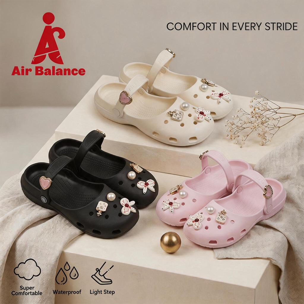 Air-Balance Sepatu Sandal Anak Clogs Unisex Fashion Kekinian Premium  861-LV01