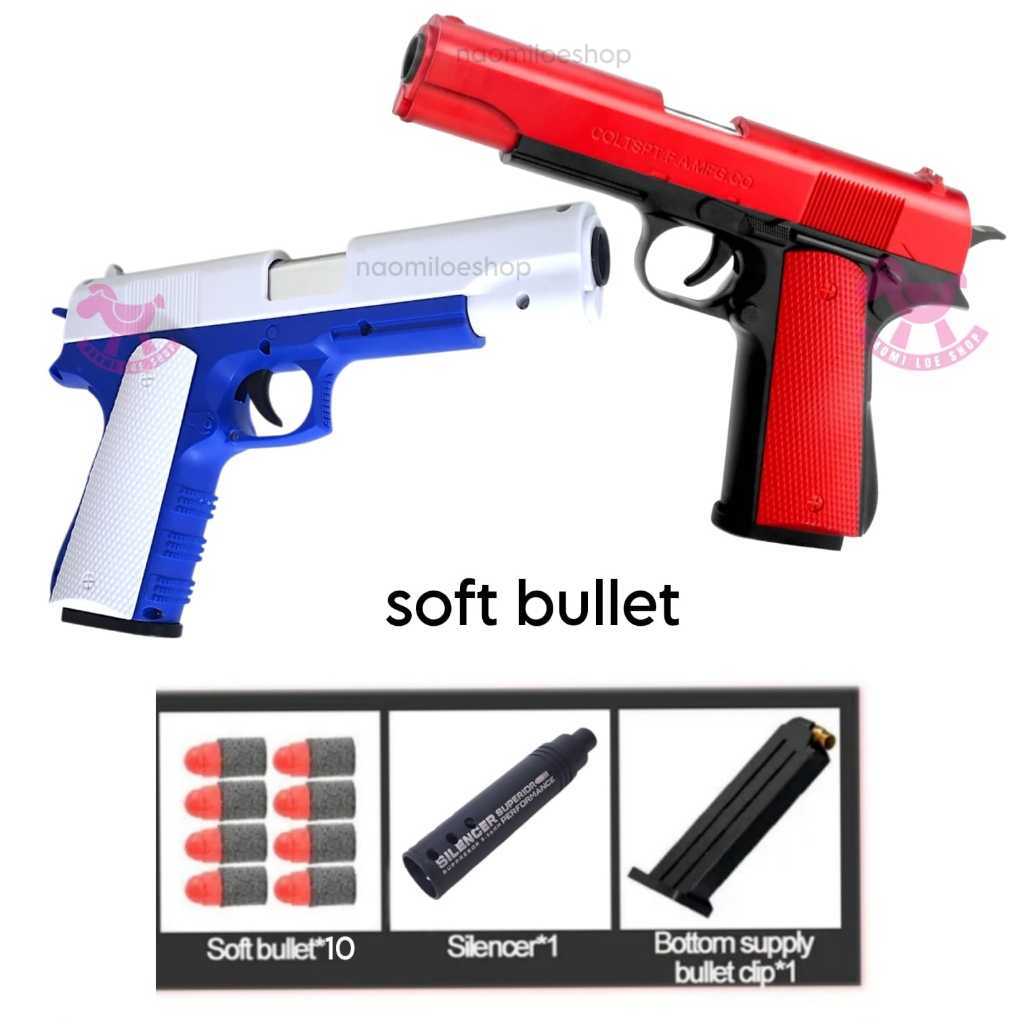 1911 flinstee gun mainan pistol anak Mainan tembakan anak mainan tembak warna warni