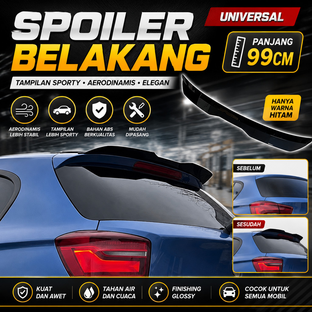Rear Spoiler Wing Extension Spoiler Mobil Hatchback Universal Rear Spoiler Wing Extension Spoiler Mo