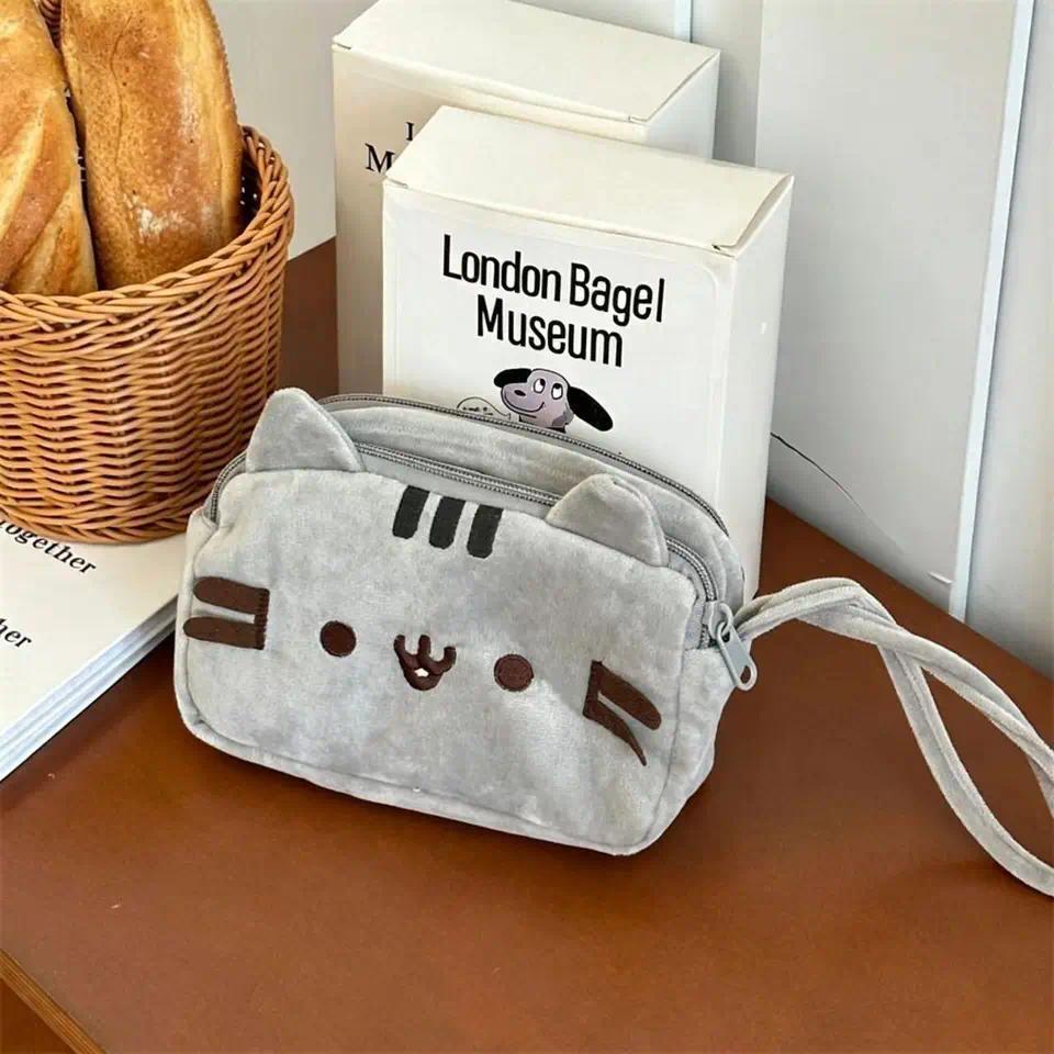 Kawaii Napping Pusheen Cat Plush Pendant Ins Fashion Cute Multifunctional Storage Bag Keychain Soft 