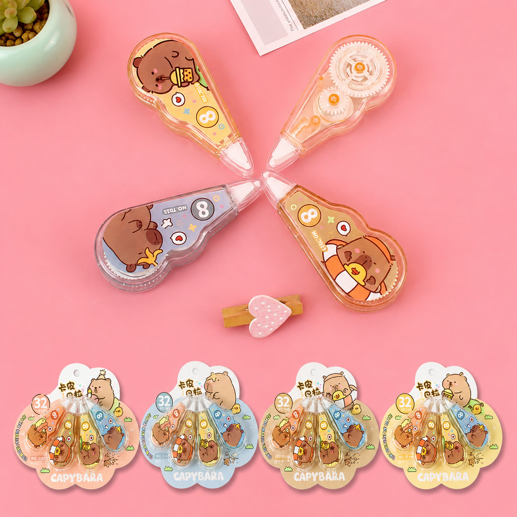 TIP-EX KARTUN / TIP-EX MINI KARAKTER ISI 4PCS / TIP-EX MOTIF LUCU / CORRECTION TAPE MINI/ TIP-EX ROL