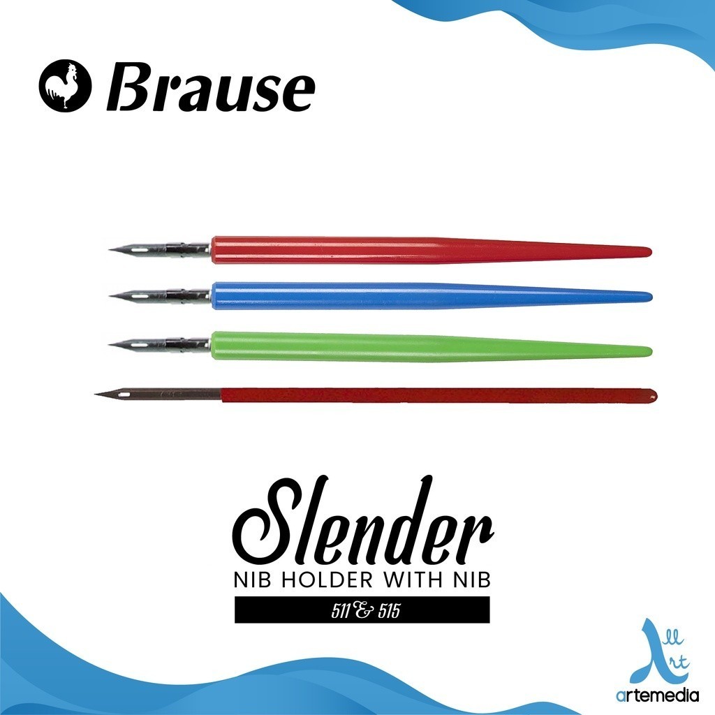 Brause Slender Nib Holder with Nib Mata Pena Kaligrafi