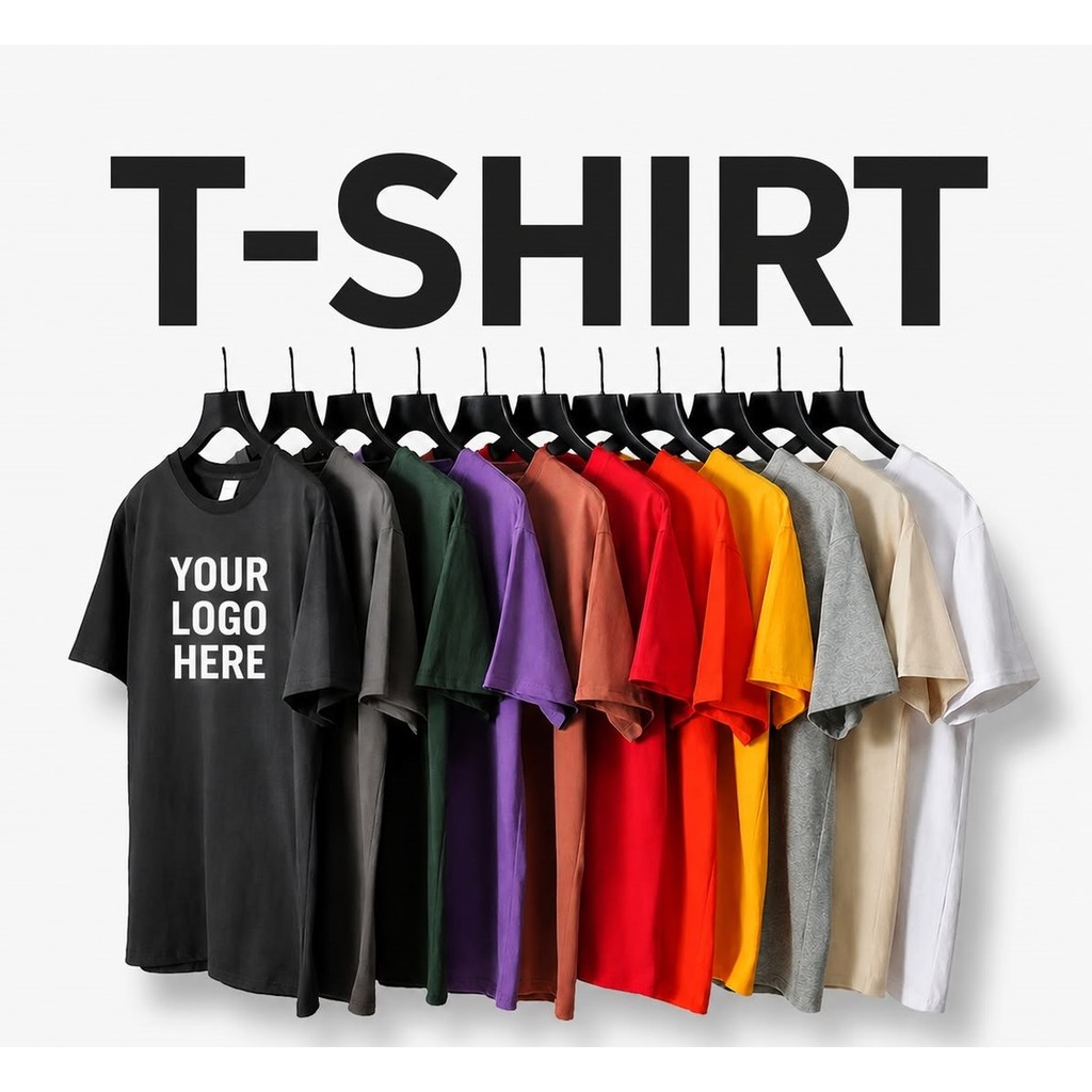 Custom Sablon Kaos Polos Foto Sendiri Combed 24s Lebih Tebal Nyaman Design Suka-Suka Bikin Logo