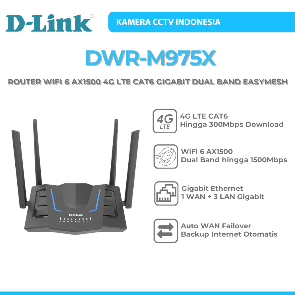 D-LINK DWR-M975X ROUTER WIFI 6 AX1500 4G LTE CAT6 GIGABIT DUAL BAND EASYMESH