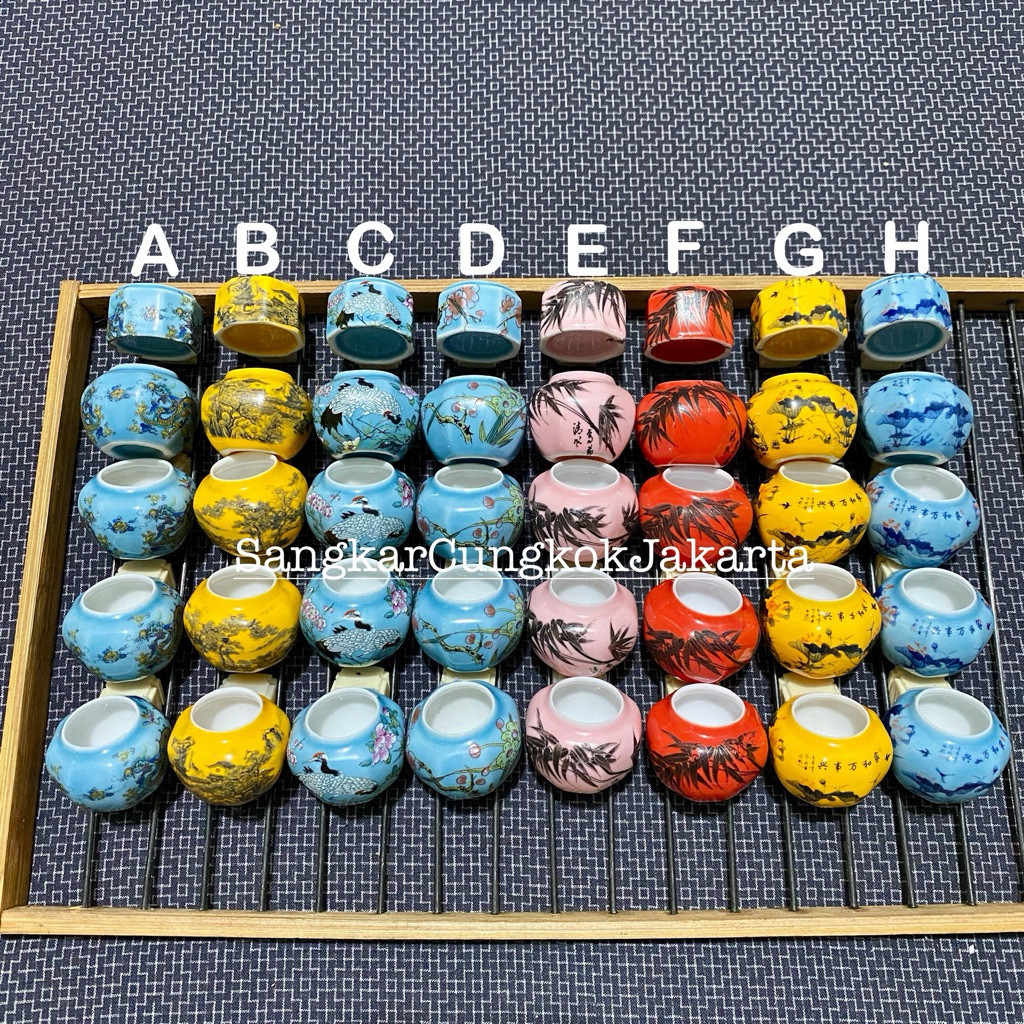 READY CEPUK KERAMIK CUNGKOK ASLI IMPORT CHINA 1 SET SANGKAR KANDANG BURUNG PLECI SOGON KONIN KOLIBRI