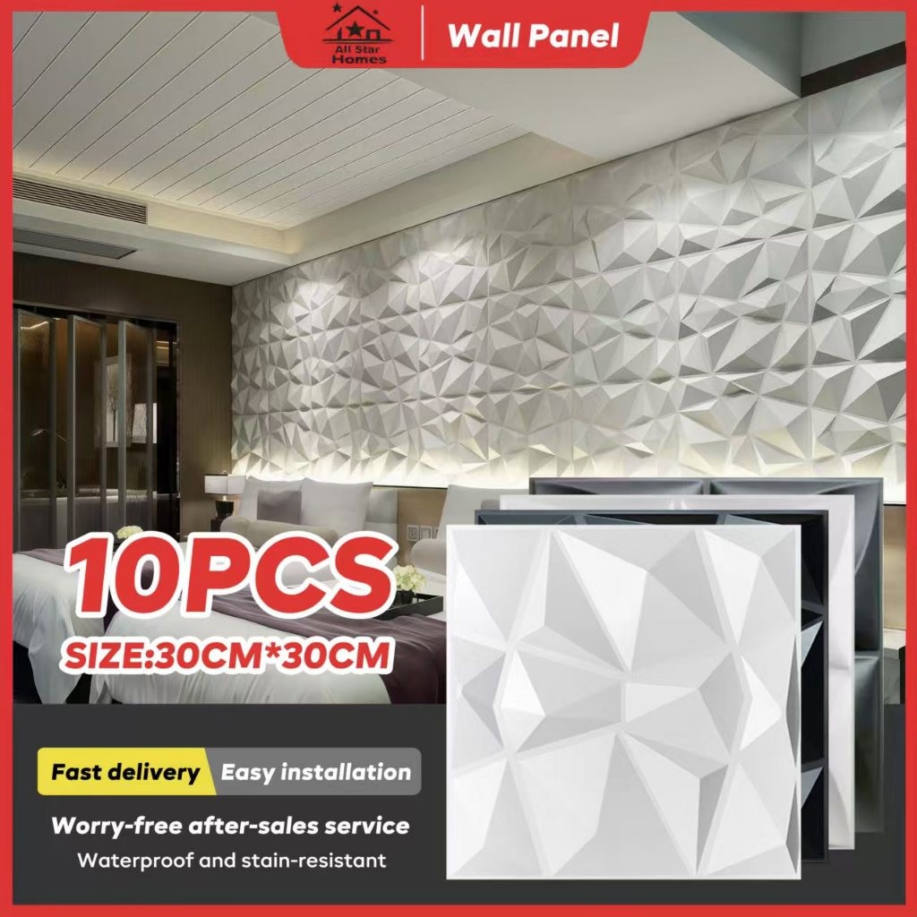 MIRAL_SHOP 10pcs Wallpaper Dinding 3d Wall Panel PVC kamar tidur ruang tamu hiasan dinding sticker a