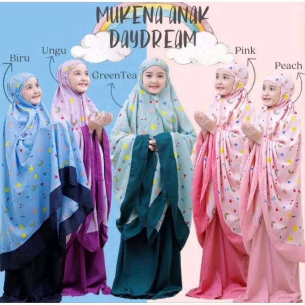 MUKENA ANAK MOTIF DAYDREAM FREE TAS CANTIK USIA 6-10 TAHUN / MUKENA ANAK Murah