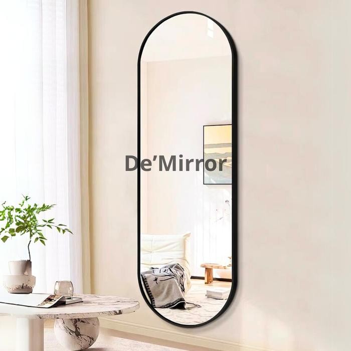 PROMOCermin Gantung Capsule Cermin Aesthetic Cermin Dinding Cermin Full Body Cermin Gantung Oval - 1
