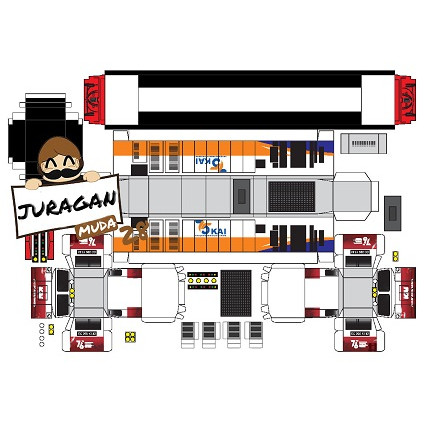 DIY Miniatur Papercraft Lokomotif CC 206 Edisi HUT RI 76