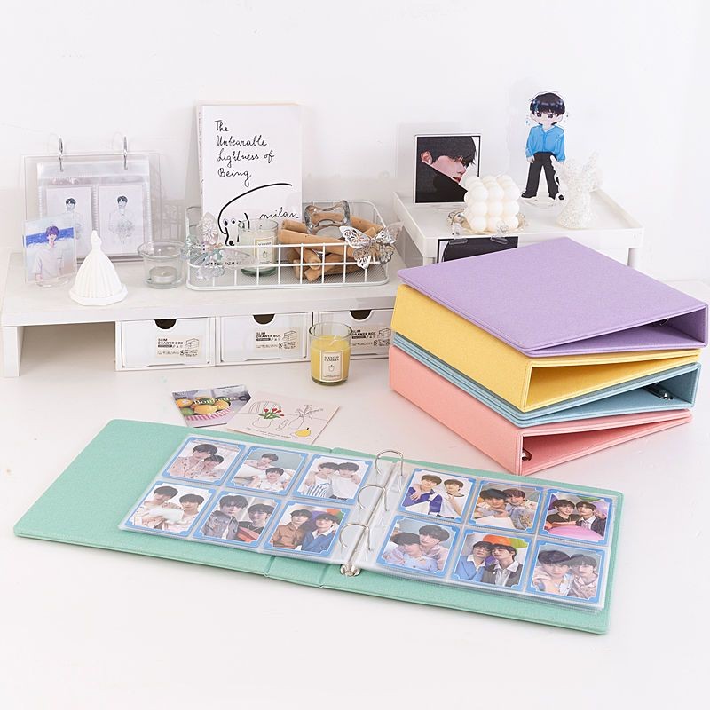 5/6 Grid D Ring Binder A5 Loose Leaf Photocard Holder Star PU Photo Card Collect Book Wide Photo Alb