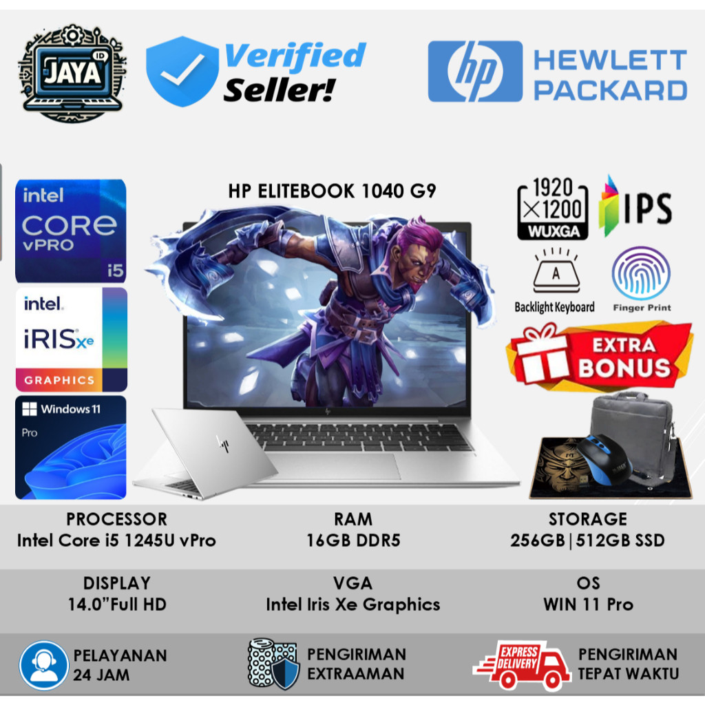 Laptop HP ELITEBOOK 1040 G9 Intel VPRO I5 1245U 16GB DDR5 256GB 14 Inch WUXGA IPS BackLit FingerPrin