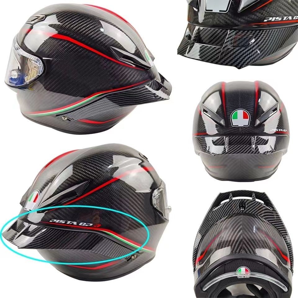 For AGV Pista GP RR Corsa R  70th Anniversary Carbon Fiber Appearance Look Motorcycle Rear Trim Helm