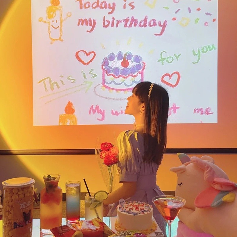 5468 Proyektor Mini  / Projector Party Lamp Cute Birthday Gift Idea / Happy Birthday Projector / Pro