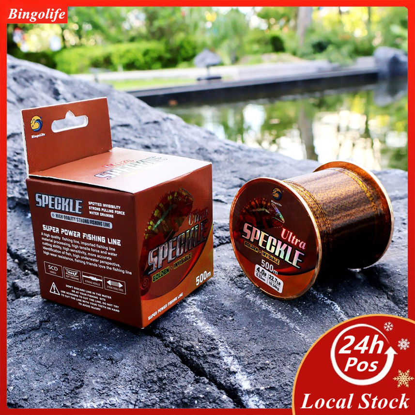 Bingolife Senar Pancing Series Ultra - Golden Speckle 500m - Invisible - Kuat - dan Nilon Anti Kerit