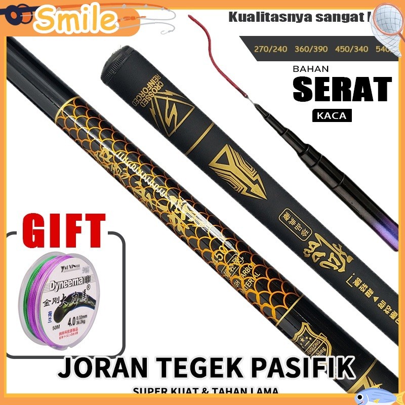 (HIUU)Joran Tegek Batik 270 360 450 540 Carbon Medium hard/Joran Pancing Portabel Teleskopik Joran P