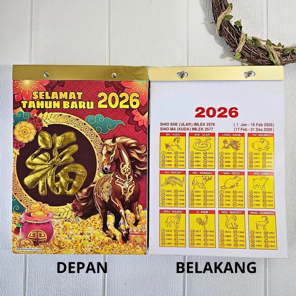 EXD Kalender Harian SOBEK 2026 Kalender 2026 Cina Pasaran Jawa ARAB Lengkap Terbaru