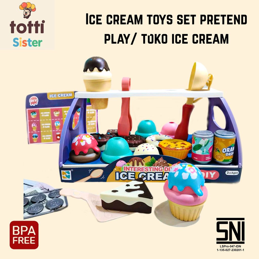 Ice cream toys set pretend play/ toko ice cream