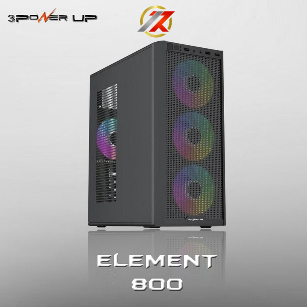 POWER UP RAPTOR ELEMENT 800 E-ATX + PSU FREE 3 FAN | Casing Power Up Raptor Element 800 E-ATX + PSU 