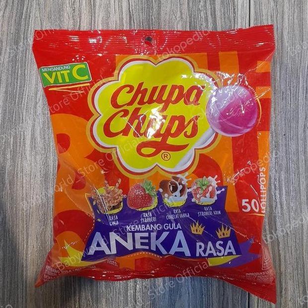 Chupa Chups permen lollipop aneka buah ( isi 50 pcs )