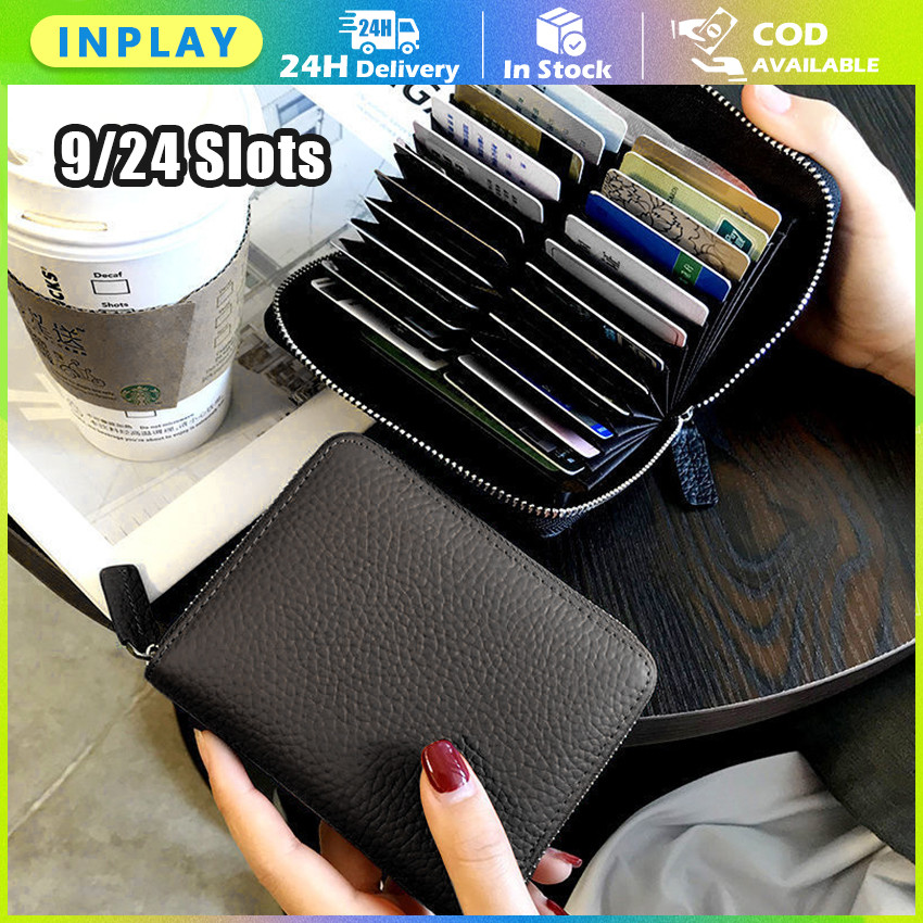 Card Holder Dompet Kartu / Dompet Kulit PU Import / Dompet Lipat Mini Zipper / Tempat Kartu Pria Wan