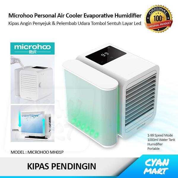 [ELECTROMAX] Kipas Ac Portable Microhoo Air Cooler Evaporative Humidifier 3-In-1 - MH01 - PUTIH