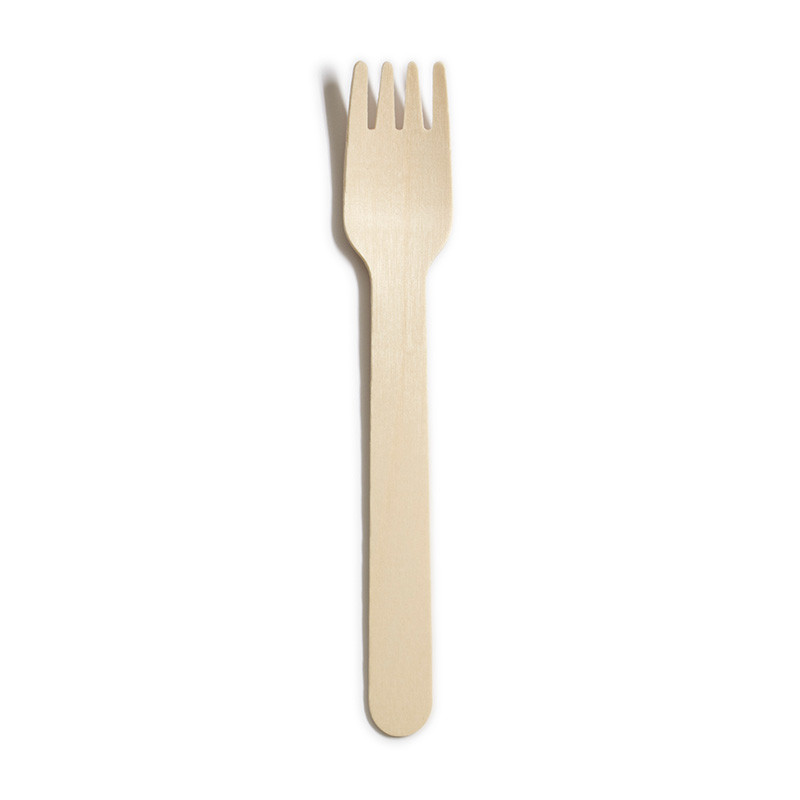 Birch Wood Fork 140mm Kitchen Utensil Eco-Friendly Disposable Fork Natural Wood Crafted Fork