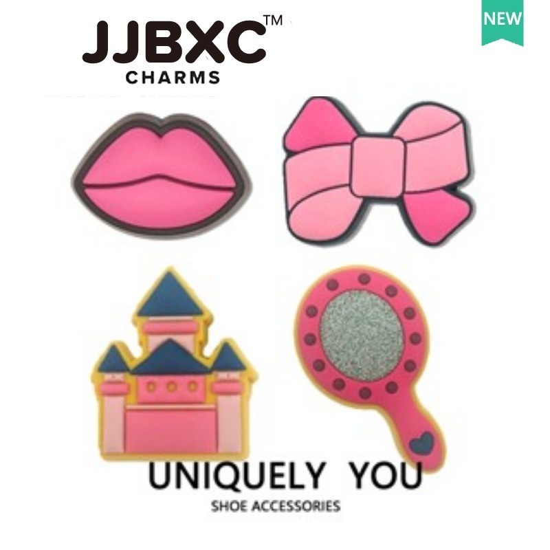 JJBXC Pink Bow Cross Charms - Shoe Decoration