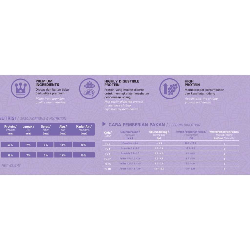 Promo 1 Kg FENGLI 0 1 2 2A MP 3S 3M PELET PAKAN IKAN UDANG LOBSTER MS FENG LI KAIOHJI GOOD HARVEST T