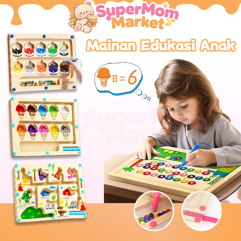 SMM Color Classification Maze- Mainan Edukasi Papan Magnetik Berhitung Magnetic mazes game/Mainan So