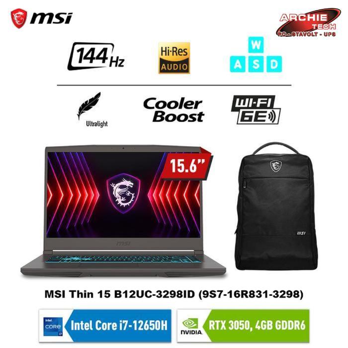 MSI Thin 15 B12UC 3298ID Core i7 12650H 16GB 512GB 3050 W11 Home Cosmos Gray