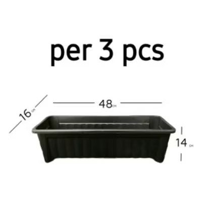 pot tanaman plastik persegi panjang - pot plastik persegi panjang isi 3 pcs