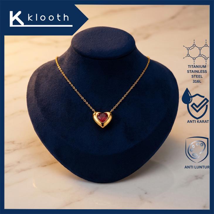 KLOOTH.ID - Kalung Titanium Wanita Scarlet Heart