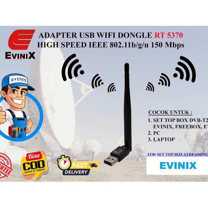 Dongle Wifi Evinix RT-5370 USB WIFI Adapter untuk PC STB Receiver Parabola