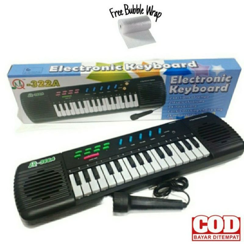 TOFA.ID  MAINAN KEYBOARD ANAK ELECTRONIC PIANO ELEKTRIK DAN MIC / Mainan Piano Anak / FREE BUBBLE L1