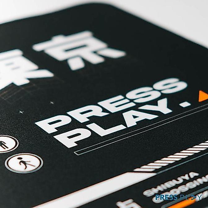 bw_hanapi - shibuya gaming mousepad deskmat by press play