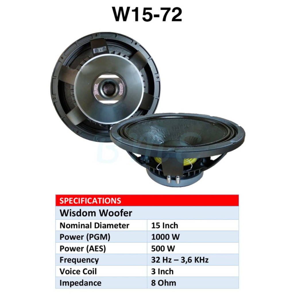 (READY STOK) Speaker 15 inch wisdom W 15 72 / W15 72 / W15-72 / W1572 - 15 original - KUALITAS TERJA