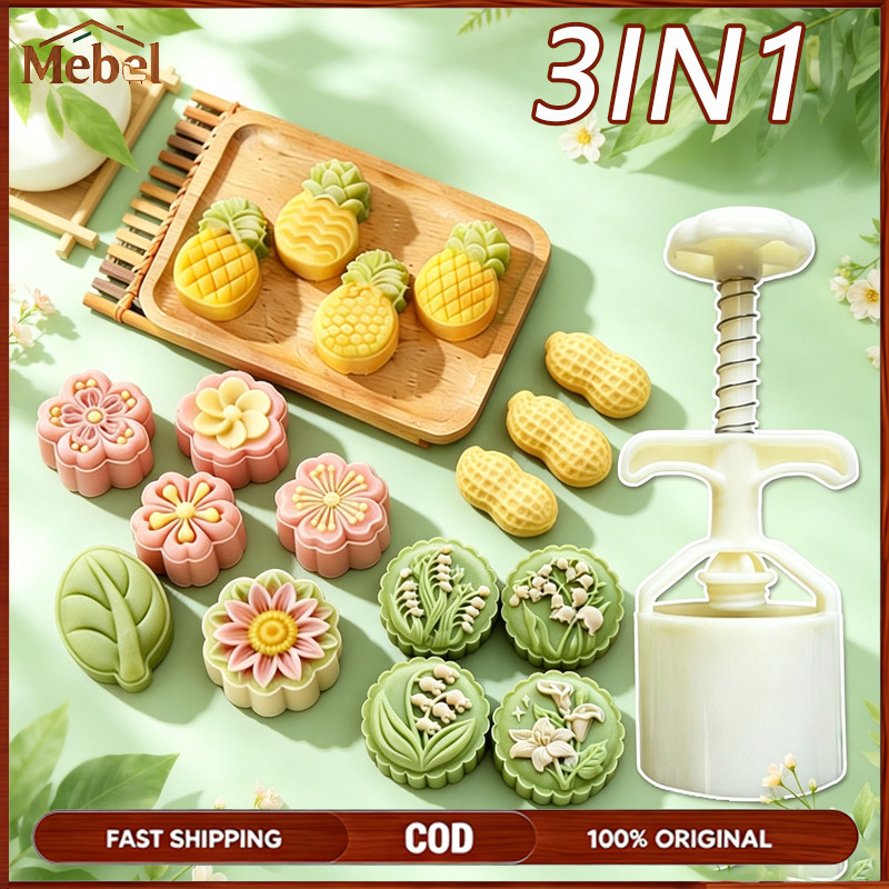 3 In 1 Cetakan Kue Bulan Cetakan Nastar Cetakan Kue Bulan Kue Nanas Kacang Tanah Bentuk Kue Cetakan
