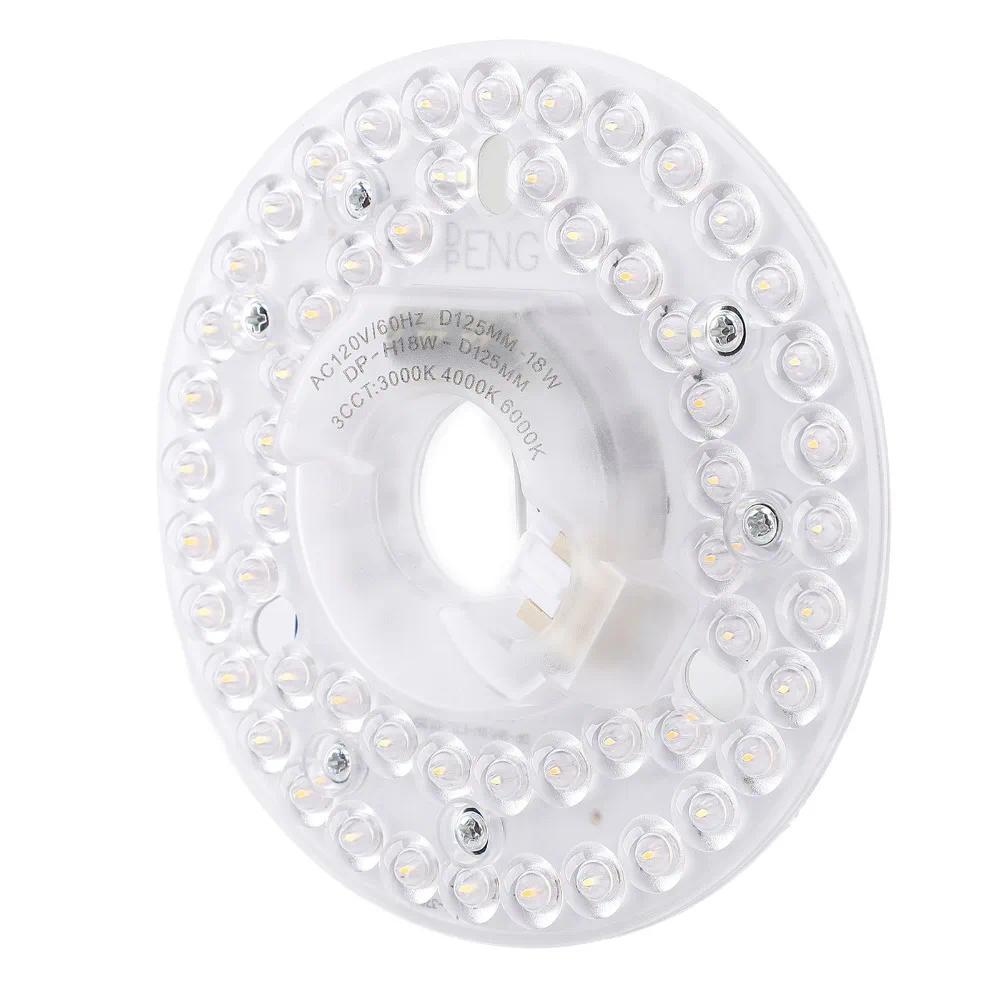 4.92 Inch LED Ceiling Fan Light Kit 3CCT Dimmable Ceiling Fan Light Replacement 120V 18W Flush Mount