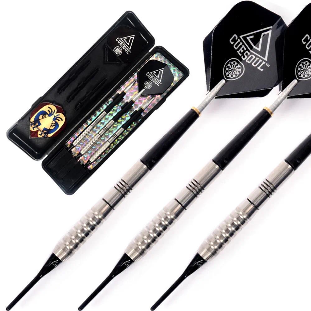 CUESOUL Tungsten Soft Tip Darts Dart Shafts Dart Set 3Pcs With Case