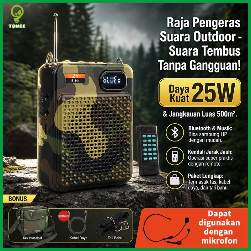 25W CALLER BIRD E-344 Pengeras Suara Bluetooth Nirkabel PredatorSound Hunting Speaker Dengan Kendali