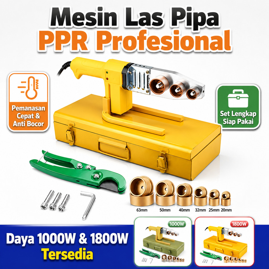 Convenyy Pemanas pipa ppr 1000W/1800W Mesin Las PPR heater pipe Welding Pemanas las Pipa Trafo las P