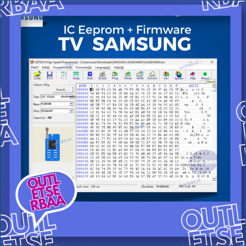 IC Eeprom plus Firmware TV Samsung Siap Pakai
