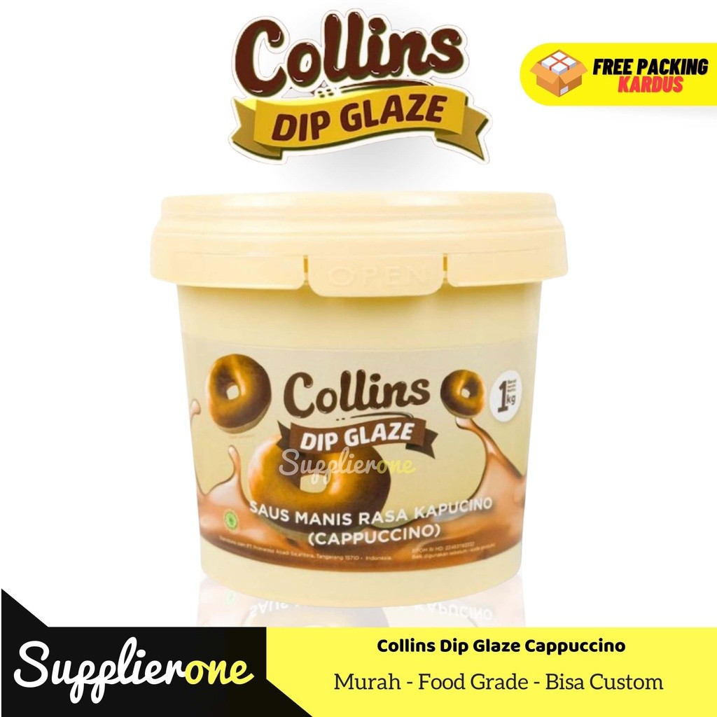 Collins Dip Glaze Capucino 1kg / Dip Glaze / Dip Glaze Collins / Toping Donat / Toping Es kulkul /To