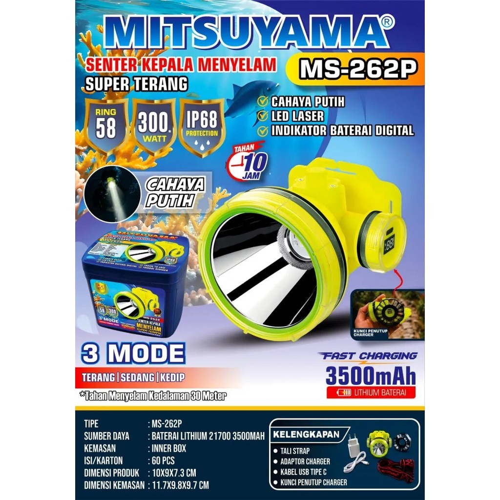MITSUYAMA SENTER KEPALA SELAM CAHAYA PUTIH/KUNING MS-262P/MS-262K