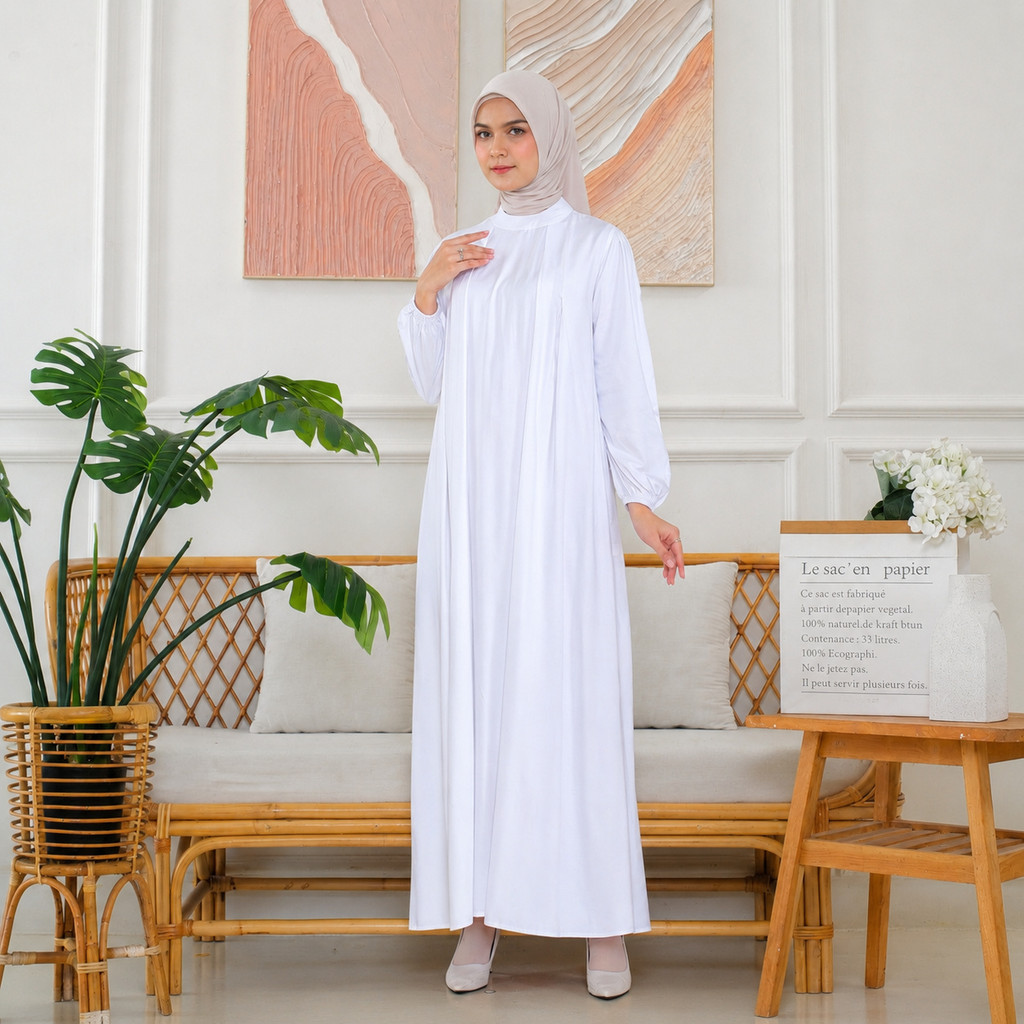 RILLEY - Gamis Nisa | Gamis Wanita Kain Adem | Gamis Bahan Rayon Twill