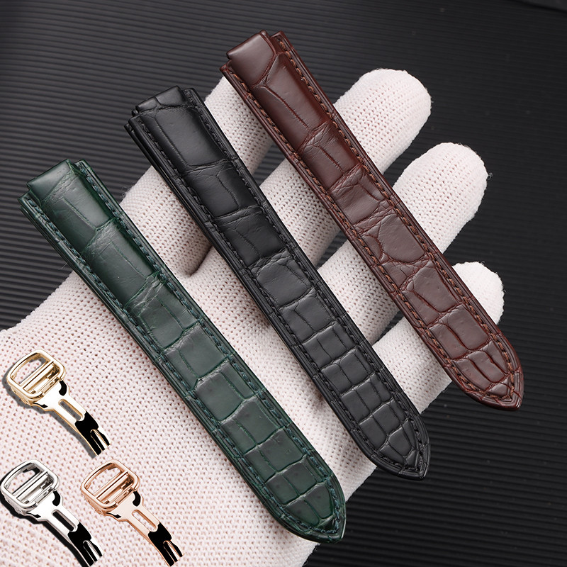 Customized Convex alligator leather watch straps for CARTIER watch BALLON BLEU DE CARTIER Replacemen