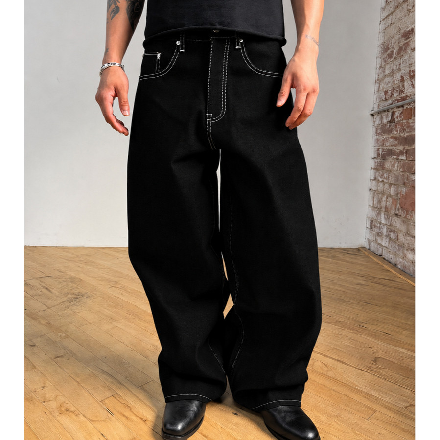 Basica Man Wide Leg - Raw Blue Denim Jeans Celana Jeans pria Raw Denim Collection